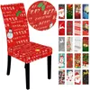 Christmas Stretch Chair Cover Merry Xmas Spandex Chair Cover Christmas New Year Elastic Chair Covers Hotel Restaurant Decoration