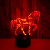 LED dokunmatik uzaktan kumanda 3D görsel küçük masa lambası usb renkli 3d gece ışıkları 3d zebra led ışıklar yaratıcı Noel hediyesi
