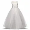 Abito da ragazza di fiore elegante Abito da ballo formale bianco per adolescenti per matrimonio Bambini Ragazze Abiti lunghi Abbigliamento per bambini Nuovo Tutu Princess T200915