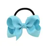 Держистка для хвоста упругость резиновая лента Bow Girls Hair Hair Bows Bows Blosds Children Grosgrain лента детские аксессуары для волос 20 Colo2378558