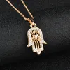 SINLEERY Classic Hand of Fatima Hamsa Necklace Pendants Silver Color Chain Choker Palm Statement Jewelry for Women XL681 SSF1223F