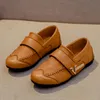 2020 New Genuine Leather Kids Shoes For Boys Dress Fashion Children Loafers Big Peas Shoes Student School Style Leather