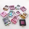 New Lashes Box Eyelash Packaging Box Custom Crystal Handle Lash Case for Fluffy 25mm Natural 3D Mink False Eyelashes