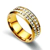 Nowa Rose Gold Silver Wedding Bands Pierścień Dla Kobiet Mężczyźni Biżuteria Titanium Steel Cyrkon Pierścionek zaręczynowy Rocznica prezent