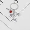 Mode 20 teile/los Schlüsselanhänger Schlüsselanhänger Schmuck Silber Überzogene Schneeflocke Charms silber anhänger Geschenk