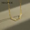 Cluster Rings SHANICE Rock Choker 100% S925 Sterling Silver Chain On The Neck Punk Jewelry Mujer Key Pendant Necklace For Women Gift6831025