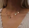 Два слоя Ожерелье Choker Butterfly Star Bead Beble Bebant Gold Серебро Цвета Покрытием Сплава Цвета Женщины Ювелирные Изделия EPANCET