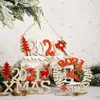 1PC Capodanno Porta in legno Cartello da appendere Albero di Natale Ornamento Decorazione per la casa Ciondolo in legno Regalo Navidad