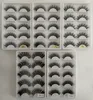 (ABD Gemi) Cilt ile 5 Çifti 3D Yanlış Eyelashes El yapımı Ultra Hafif Sentetik Elyaf Sahte Kirpikleri Yeniden kullanılabilir Yumuşak Doğa Kabarık Wispies