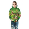 Suéter informal con capucha para niños con estampado Digital de dinosaurio navideño europeo y americano, uniforme de béisbol deportivo para otoño e invierno para niños