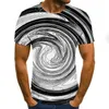 T-shirt da uomo Moda estiva Stampa 3D colorata T-shirt da uomo a manica corta Casual Girocollo Divertente Modello rotante Strada Clot1