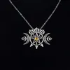 Hänge halsband trippel halvmåne med pentagram halsband sigil av anda hedniska smycken wiccan gotisk halsband1256w