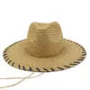 Summer Women Men Paper Straw Sun Hats British Style Wide Brim Sun Protection Hat Outdoor Travel Sunhat Panama Beach Cap