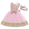 Baby Girls dress Kids Wedding Bridesmaid Princess Dress With Big Bow Girls Dresses Star Christmas Party For 9M5Yrs7417903