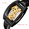 Orologi da polso Orologio meccanico automatico da uomo Steampunk scheletro a carica automatica in pelle Montre Homme1