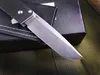 Top Quality Butterfly 601 Flipper Folding Knife D2 Stone Wash Tanto Blade CNC Black G10 + Stainless Steel Sheet Handle EDC Tools