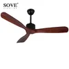 Electric Fans 52 Inch Industrial Vintage Ceiling Fan Without Light Wooden With Remote Control Simple Home Fining Room Loft Fan12698220