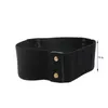 Ceinture large à boucle élastique pour femmes, Corset rétro, extensible, à la mode, noir/marron