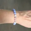 MG0816 Toppkvalitet Blue Lace Agate Armband Snow Quartz Rose Quartz Armband Negativ Energy Protection Armband7276230