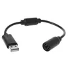 Svart USB Breakaway -kabeladapterbyte för Xbox 360 Wired Game Controller Extension Cables Wire