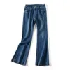 Dames jeans 2022 lente en herfst Europese Amerikaanse stijl mode slanke slanke microspreker rechte denim broek vrouwen