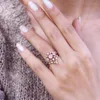 6pcs European and American fashion hot sale geometric pattern ladies ring Suitable for birthday party engagement jewelry gifts size 5-11