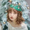 クリスマスヘッドバンドプリントサンタスノーフレーククロスヘアバンドクリスマスガールヘアアクセサリープリントかわいいストレッチヘアターバンM2756