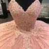 Бальное платье Модест бретельках Quinceanera платье Аппликация Кружева Сладкие 16 Дешевые партии платье Платье-де-15 Anos