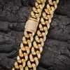 New Hiphop Cuban Chain Necklace men, 155mm Diamond BIG Gold Collane, Catena di clavicola dell'anca di alta qualità in rame ecologico NNT1462