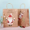 Lovely Christmas Kraft Paper Bag Creative Christmas Gift Packaging Bag Eco-Friengly Shopping Bags Portable Holiday Tote Paper Bags VT1670