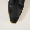 Stövlar Höst Vinter Kvinnor Ankle Round Toe Fashion Short Zipper Square Heels 5cm Bekväm plusstorlek Lady Shoes F-61