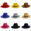 Femmes femmes laine feutre Jazz chapeaux Fedora chapeau plat bord Trilby Panama casquette extérieur large bord pare-soleil chapeau pour les femmes