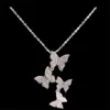 Ny ankomst klassiska modesmycken 925 Sterling Silverrose Gold Fill Pave White Sapphire Diamond Butterfly Pendant4113070