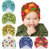 12 Colors Halloween Christmas Infant Toddler Unisex Ball Knot Caps Indian Turban Cap Baby Donut Hat Xmas Headband Hats M2780