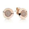 NEW 100% 925 Sterling Silver & Rose Gold Color Forever Stud Earrings With Clear For Women Original Fine Jewelry Gifts