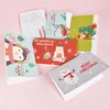 Kerstmis wenskaart set cartoon printen creatieve mooie vakantie gift bericht zegen kaarten envelop stickers set vt1612