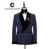 2020 Cenne des Graoom New Men Stuit Tuxedo Two Pieces double Breched Slim Fit Shawl Lapel Wedding Party Singer Costume DG-DES LJ20202Z