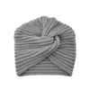 Kvinnors stickade Turban hattar Bohemia Turban Cashmere Cross Wrap Head Hat Ull Stickning Bonnet Turbante Cap Ready to