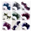 Wholesale International color feathers exaggerated false eyelashes Modelling pictorial art show colored eye lashes extension stage makup