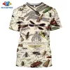 T-shirts T-shirts T-shirts Sonsspee Zomer Casual Mannen T-shirt Insecten Vogels 3D Printing T-shirts Unisex Pullover Tops Nieuwigheid Streetwear Grappige Korte Slee