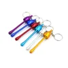 Mini Rökning Rör Rökrör Glas Vatten Aluminium Keychain Mushroom Tobak Metall Tillbehör Nyckelringar Nyckelring HHE1542