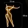 Warm Wit Human Form Line Tekening Sign Bar Disco Office Home Wanddecoratie Neon Light met artistieke sfeer 12 V Super Bright