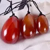 100% Natural Red Agate Yoni Egg Set Healing Stone Crystal Massage Balls Kegel Övning Bäcken Golvmuskel Hälsovård Verktyg