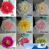 5,9 "grandes têtes de fleurs de pivoine en soie multicolores pour la décoration de fête de mariage simulation artificielle pivoine en soie camélia rose mur de fleurs