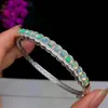 Andra armband 100% verkliga och naturliga Opal Bangle 925 Sterling Silver Fine Jewelry Opalbangle1226h