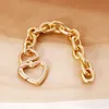 Gold-Silber-Punk-Halsketten, Hip-Hop-Schmuck, großes, dickes Metall-Herzverschluss-Statement, klobige Gliederkette, Liebes-Charm-Armband für Frauen, Geschenk