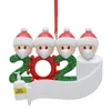Resina 2020 Quarantena Ornamento di Natale Albero di Natale pendente Decorazione Regalo pupazzo di neve Famiglia di ornamenti con maschera Disinfettato a mano DHL