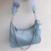 Bolsos hobo de lona a prueba de agua, bolso de cadena para mujer, bolso de hombro para mujer, paquete de pecho, bolsos de mano para mujer, conjunto de tres piezas, monedero, bolsos de mano