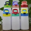 12oz Sublimation Sippy Cup 350ml Kids Water Bottle with straw lid Portable Stainless Steel Drinking Tumbler for Toddler 6colors