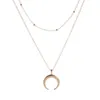 Chain de corrente multicamada Lua de colar de garotas da moda Mulheres de cor prata colares da moda da gargantilha de charfa